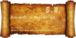 Barabás Melióra névjegykártya